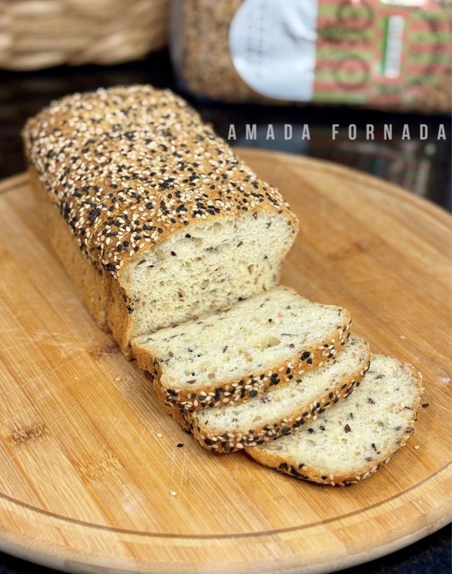 Pão de forma 7 grãos sem glúten Amada Fornada